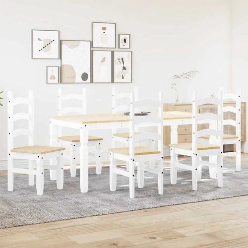 vidaXL vidaXL 7 Piece Dining Set Panama White Solid Wood Pine - Dining Set