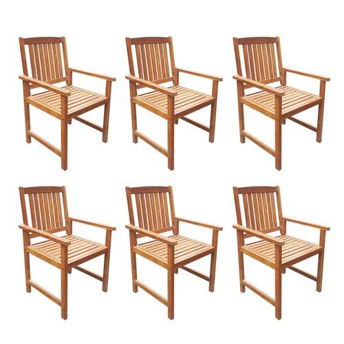 Solid Acacia Wood 7 Piece Outdoor Dining Set with Parasol Hole for Garden Enthusiasts - Home Symphony