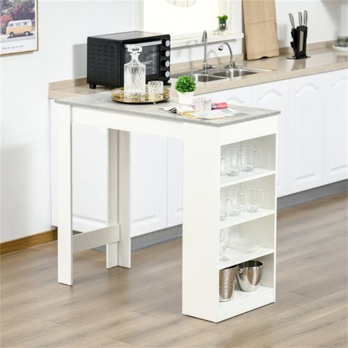 Compact Dual-Function Coffee Table Bar Table with Wood-Effect Top and Storage Shelves for Small Apartments - Home Symphony