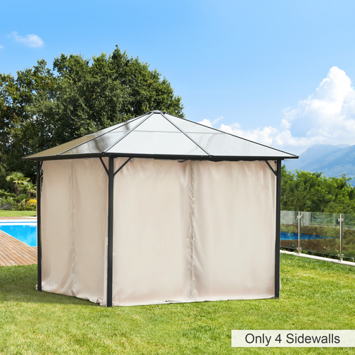 Outsunny Universal Gazebo Replacement Sidewall Set 3 x 3 Meter with Four Panels for Outdoor Protection from Wind and Sunlight - Home Symphony