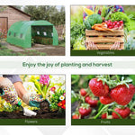 4x3x2m Tunnel Greenhouse Walk-In Hot House Roll Up Door & 6 Windows-Green by Outsunny
