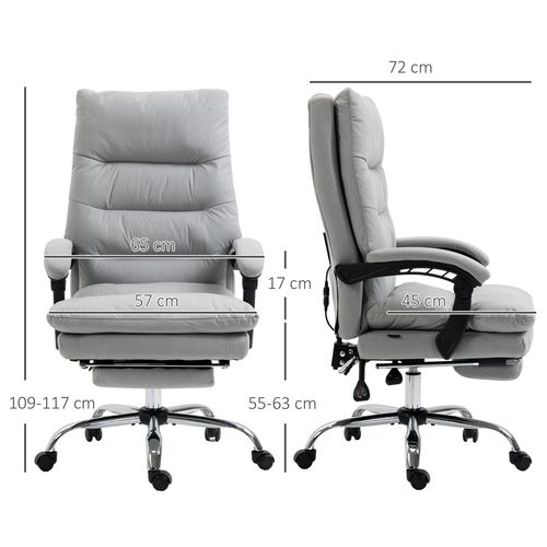 Vinsetto Microfibre Vibration Massage Office Chair with Heat, Footrest, Grey offers comfort and relaxation for your workspace.