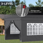 Outsunny 3 x 6m Pop Up Gazebo Height Adjustable Party Tent w/ Storage Bag Black - Gazebos