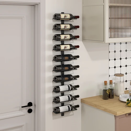 HOMCOM HOMCOM Wall Mount Wine Rack for 10 Bottles with Space-Saving Design for Wine Enthusiasts - Wine Rack