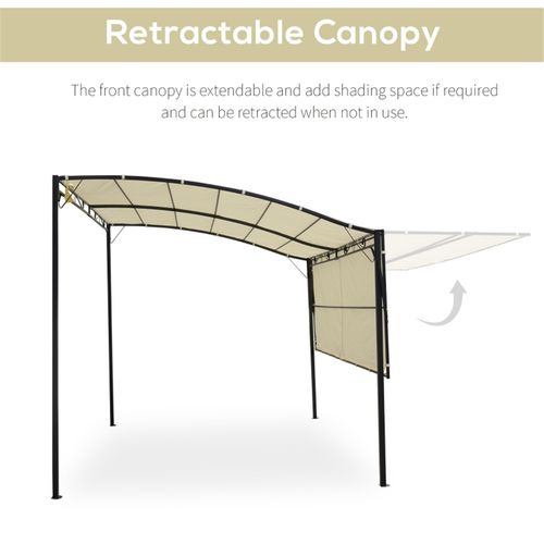 Sturdy Metal Patio Gazebo 300x250 cm with Extendable Canopy for Outdoor Entertainers - Home Symphony