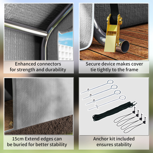 Outsunny 6.5 Feet x 6.5 Feet x 6.5 Feet Temporary Garden Shed Storage Tent with Waterproof Canopy for Outdoor Tool and Bicycle Storage - Home Symphony