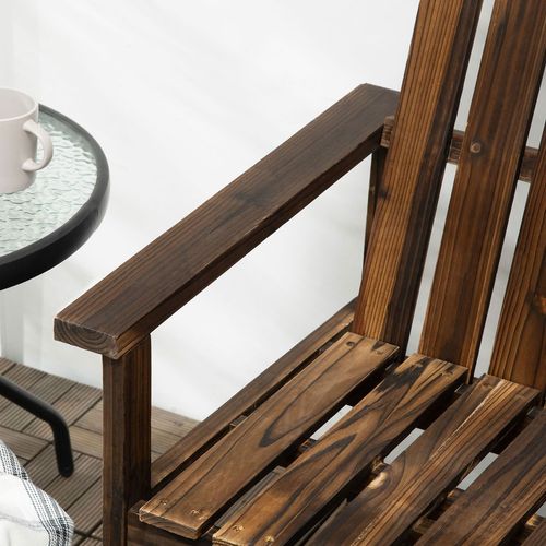 Outdoor Wooden Bench for Two People, Patio Loveseat Chair with Slatted Backrest - Home Symphony