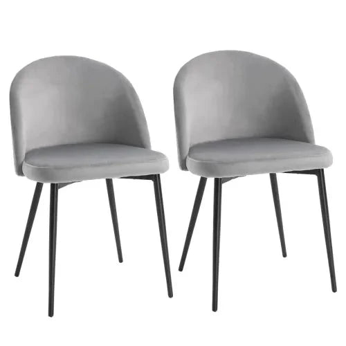 Unbranded 2 Pieces Modern Upholstered Fabric Bucket Seat Dining Chairs Living Room Grey - Fabric Dining Chairs