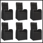 vidaXL 7 Piece Garden Dining Set Black Poly Rattan&Solid Wood Acacia - Garden Set