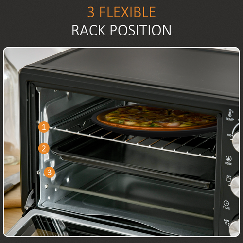 Compact Mini Oven 21L with Adjustable Temperature and 60-Minute Timer for Home Bakers - HOMCOM - Home Symphony