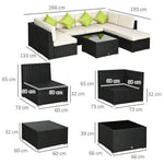 Outsunny Outsunny 8 Pieces Patio Rattan Sofa Set Garden Furniture Set for Outdoor Black - Garden Sofa Sets