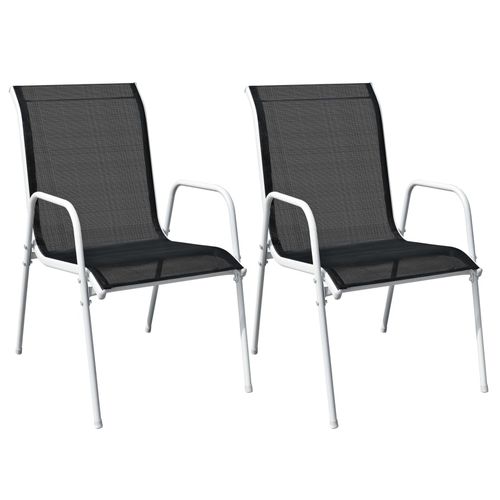 vidaXL 3 Piece Bistro Set Steel Black - Home Symphony