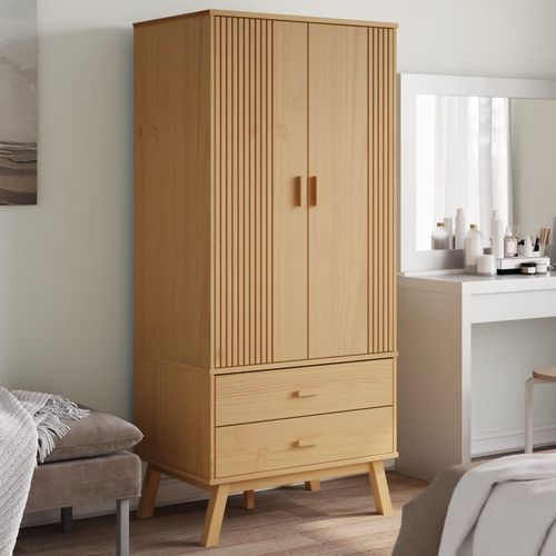 vidaXL Wardrobe OLDEN Brown 76.5x53x172 cm Solid Wood Pine - Home Symphony