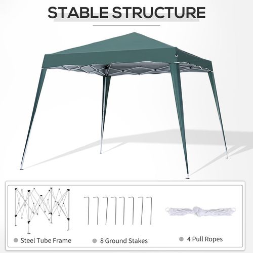 Garden Pop up Gazebo Tent Party Water-resistant 2.5 x 2.5M Green Outsunny - Home Symphony