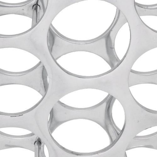 vidaXL Wine Rack Aluminium Silver features a modern design with a 27 bottle capacity, perfect for wine enthusiasts.