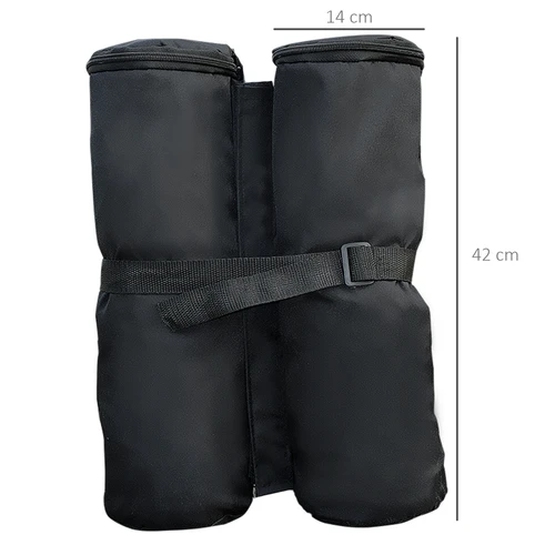 Outsunny Durable Gazebo Sand Bag Weight Set 14x42 cm with Zipper Closure for Outdoor Tent Stability - Gazebos