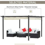 N/A Aluminium Patio Gazebo 4 x 3 M With Retractable Canopy For Outdoor Gatherings - Gazebos