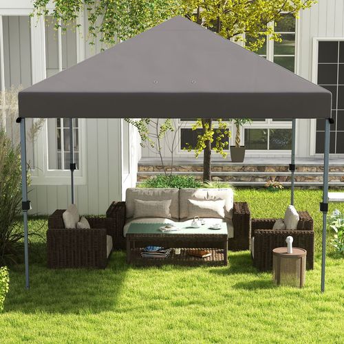 Outsunny 3 x 3(m) Pop Up Gazebo, Instant Shelter with 1-Button Push, Grey - Home Symphony