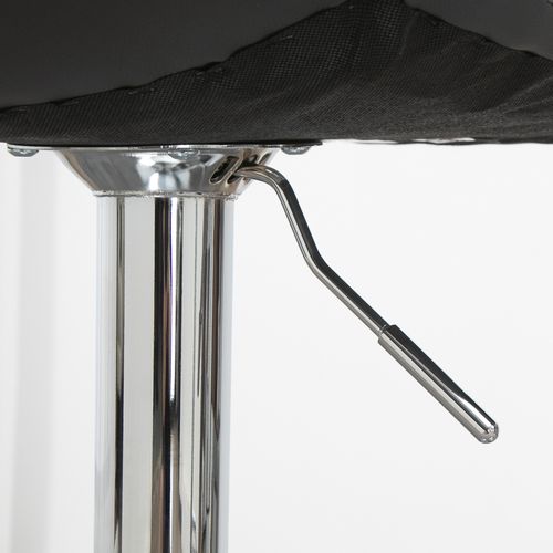 Set of 2, Adjustable Breakfast Dining Stools Swivel and Footrest, Grey - Home Symphony