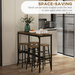 HOMCOM 5 Piece Bar Set, Industrial Kitchen and Chair Set Rustic Brown - Home Symphony