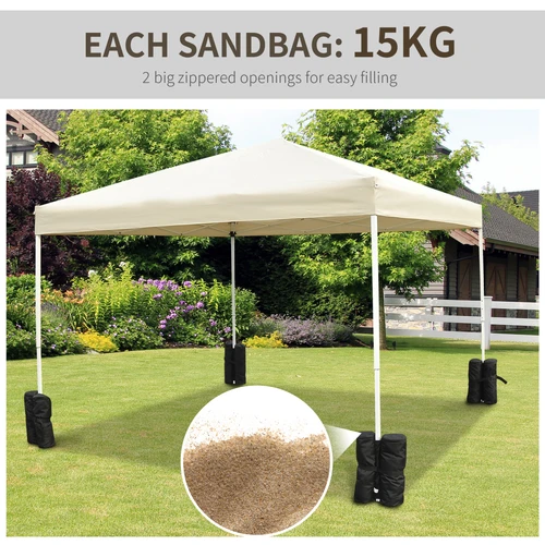 Outsunny Durable Gazebo Sand Bag Weight Set 14x42 cm with Zipper Closure for Outdoor Tent Stability - Gazebos
