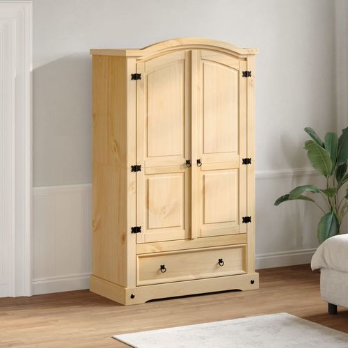 vidaXL Wardrobe Corona 101x52x170 cm Solid Wood Pine - Home Symphony