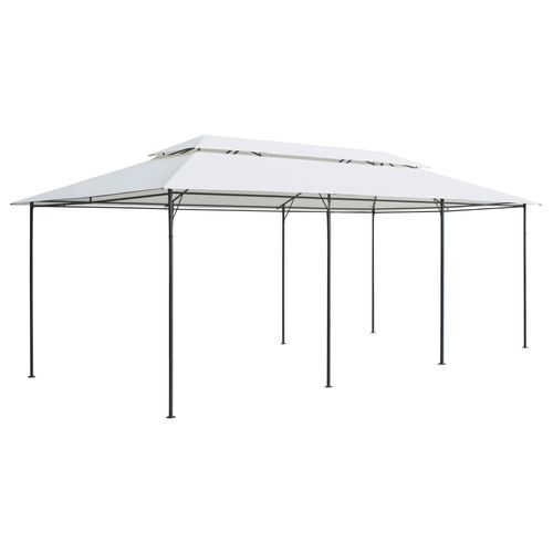 White Gazebo 600x298x270 cm Weather Resistant with Vented Roof for Outdoor Events and Family Gatherings - Home Symphony
