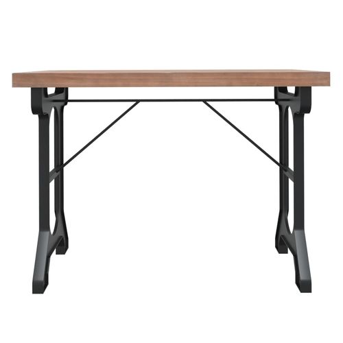 Dining Table 110x65x82 cm Solid Wood Fir and Iron - Home Symphony