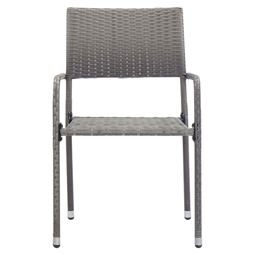 vidaXL 3 Piece Garden Dining Set with Glass Top and Weather-Resistant Rattan for Outdoor Entertaining by vidaXL