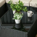 Outsunny Outsunny 8 Pieces Patio Rattan Sofa Set Garden Furniture Set for Outdoor Black - Garden Sofa Sets