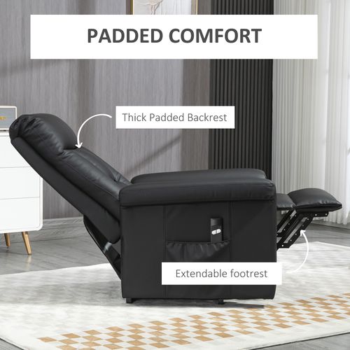 HOMCOM Power Lift Chair Electric Recliner with Side Pocket for Elderly and Physically Limited Users - Home Symphony