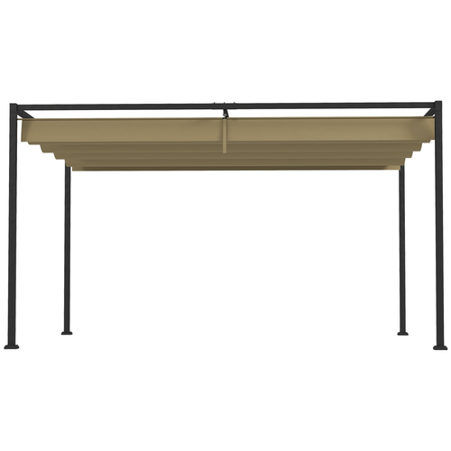 Outsunny 4x3 Meter Metal Pergola Gazebo with Retractable Canopy and UV Protection for Outdoor Gatherings - Home Symphony