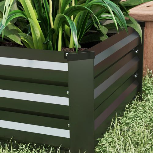 Outsunny Set of 2 Galvanised Raised Garden Bed for Flowers, Herbs and Vegetables - Home Symphony