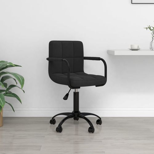 Stylish vidaXL Swivel Office Chair 18 Inches Black Velvet Upholstery, adjustable height for home office professionals.