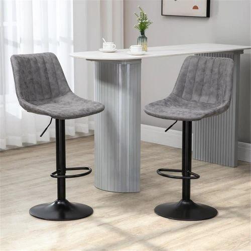 N/A Stylish Adjustable Bar Stools Set of Two with Solid Metal Frame and Comfortable High Back for Modern Kitchens and Dining Areas -