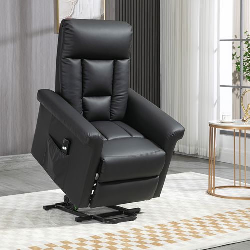 HOMCOM Power Lift Chair Electric Recliner with Side Pocket for Elderly and Physically Limited Users - Home Symphony