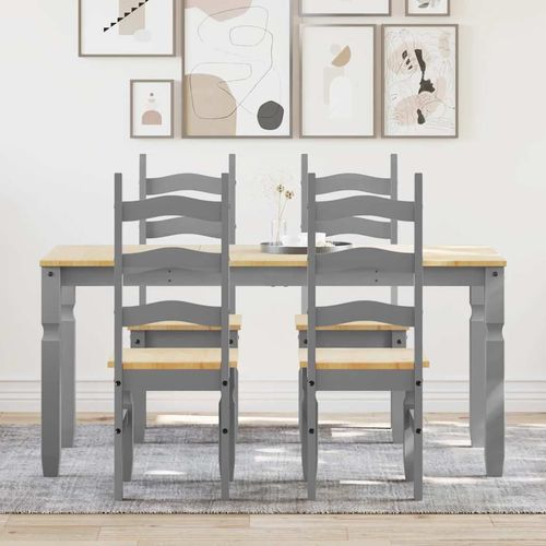 vidaXL 5 Piece Dining Set Panama Grey Solid Wood Pine - Home Symphony
