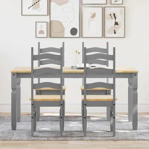 vidaXL 5 Piece Dining Set Panama Grey Solid Wood Pine by vidaXL