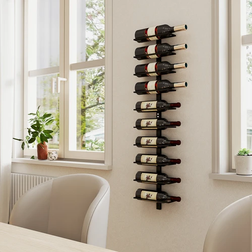 HOMCOM Wall Mount Wine Rack for 10 Bottles with Space-Saving Design for Wine Enthusiasts by HOMCOM