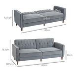 HOMCOM Convertible Sofa Bed with Adjustable Backrest and Velvet Upholstery for Small Living Spaces by HOMCOM