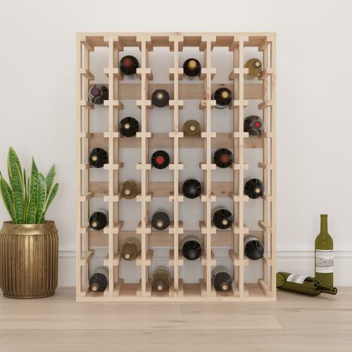 Solid Pine Wine Rack 70x33x94 cm Rustic Design with Ample Storage for Wine Enthusiasts - Home Symphony