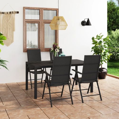 vidaXL 5 Piece Garden Dining Set with Weather-Resistant PE Rattan for Outdoor Entertaining - Home Symphony