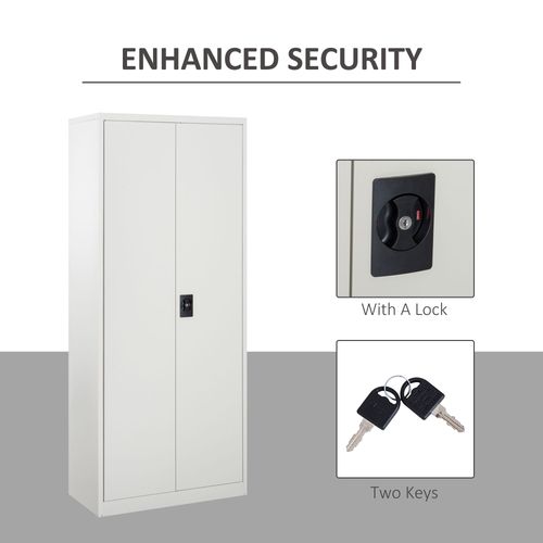 Filing Cabinet Storage Office 2 Doors Adjustable Shelf Metal Vinsetto - Home Symphony