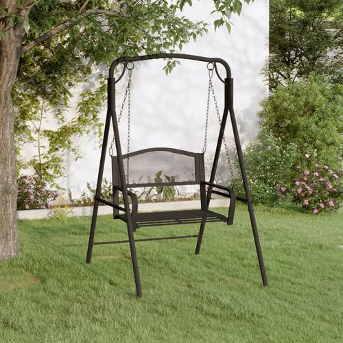 Swing Bench 124 cm Black Steel - Home Symphony