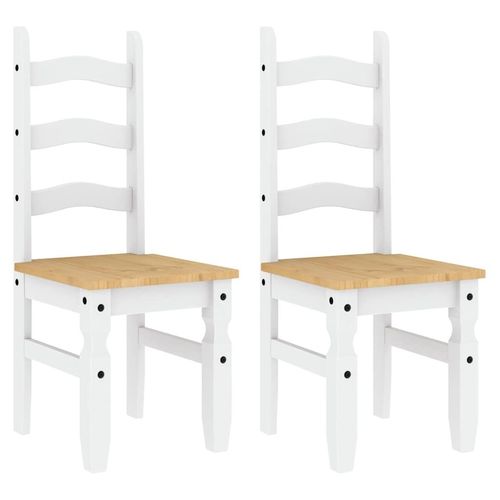 vidaXL 3 Piece Dining Set Panama White Solid Wood Pine - Home Symphony
