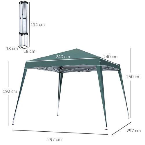 Garden Pop up Gazebo Tent Party Water-resistant 2.5 x 2.5M Green Outsunny by Unbranded