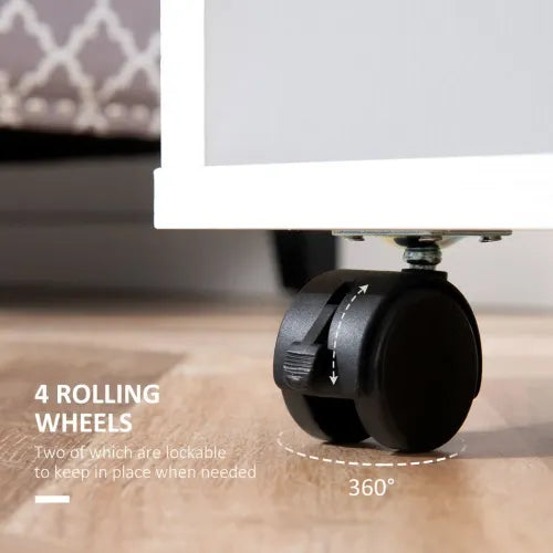 Open Wardrobe Clothes Rail Bedroom Clothes Storage w/ Hanging Rod Shelves White - Home Symphony