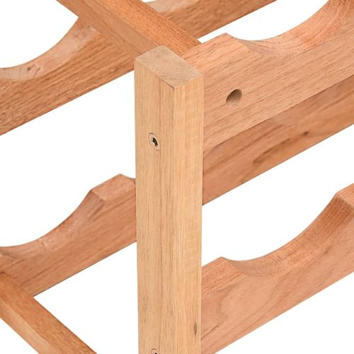 vidaXL Wooden Wine Rack for 12 Bottles Solid Walnut with Elegant Design for Home Bar Enthusiasts - Home Symphony