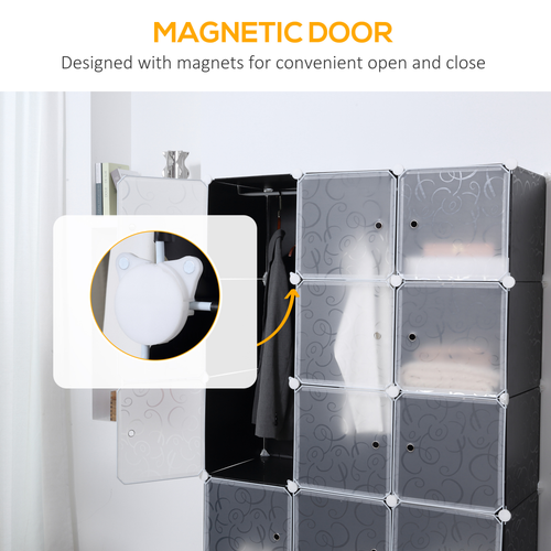 Sturdy DIY Portable Wardrobe Closet 111L x 47W x 183H cm Customizable Modular Storage for Home Organization - Home Symphony