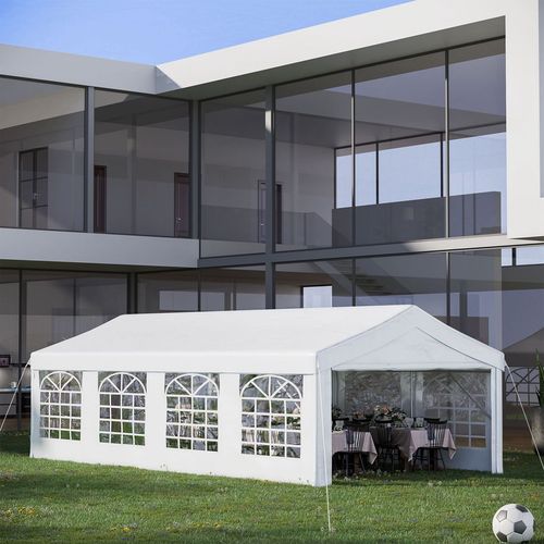 8m Gazebo Garden Marquee Canopy Party Carport Shelter White Outsunny - Home Symphony